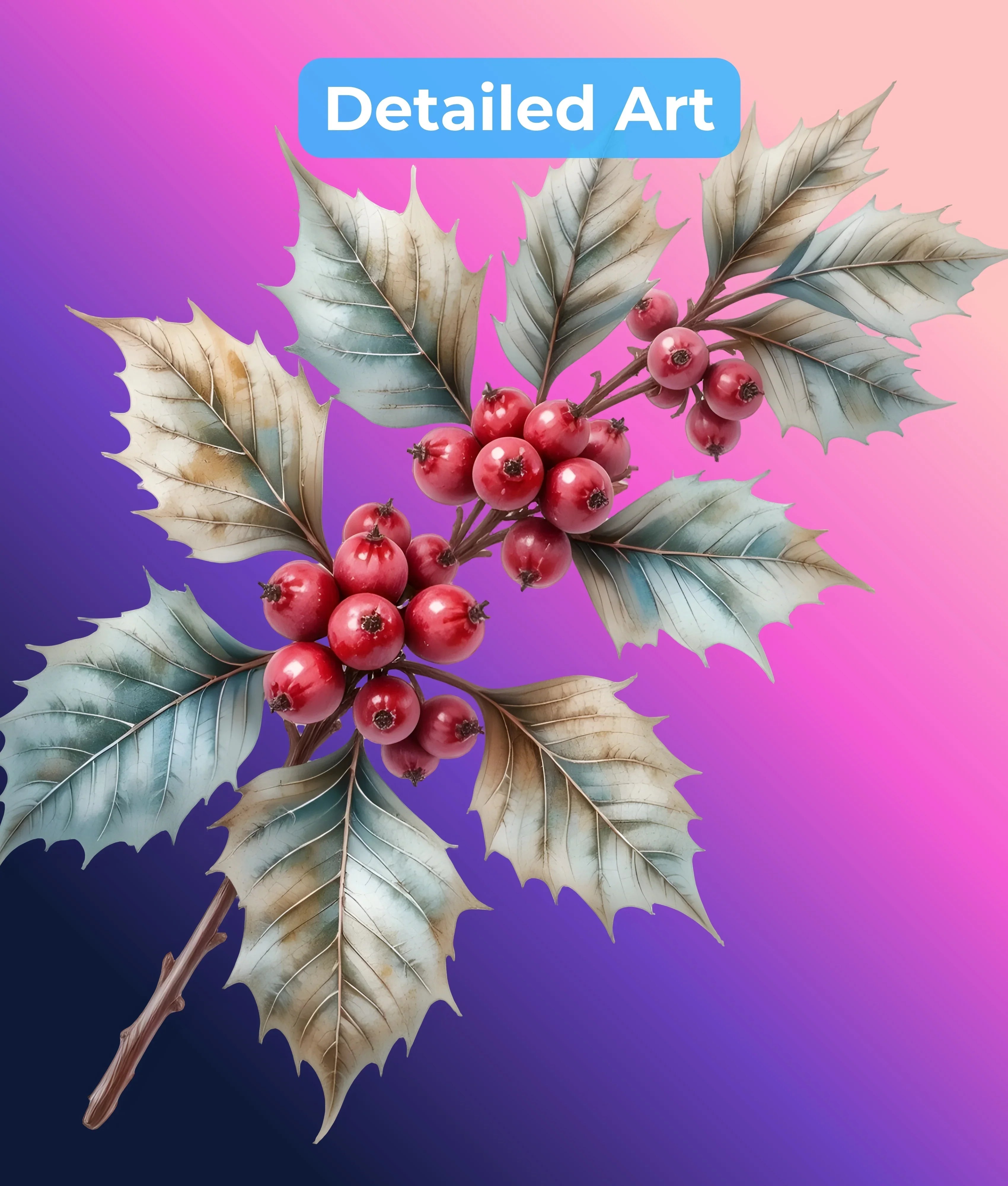 Winter Botanical Elements Clipart Bundle - CraftNest - Digital Crafting and Art