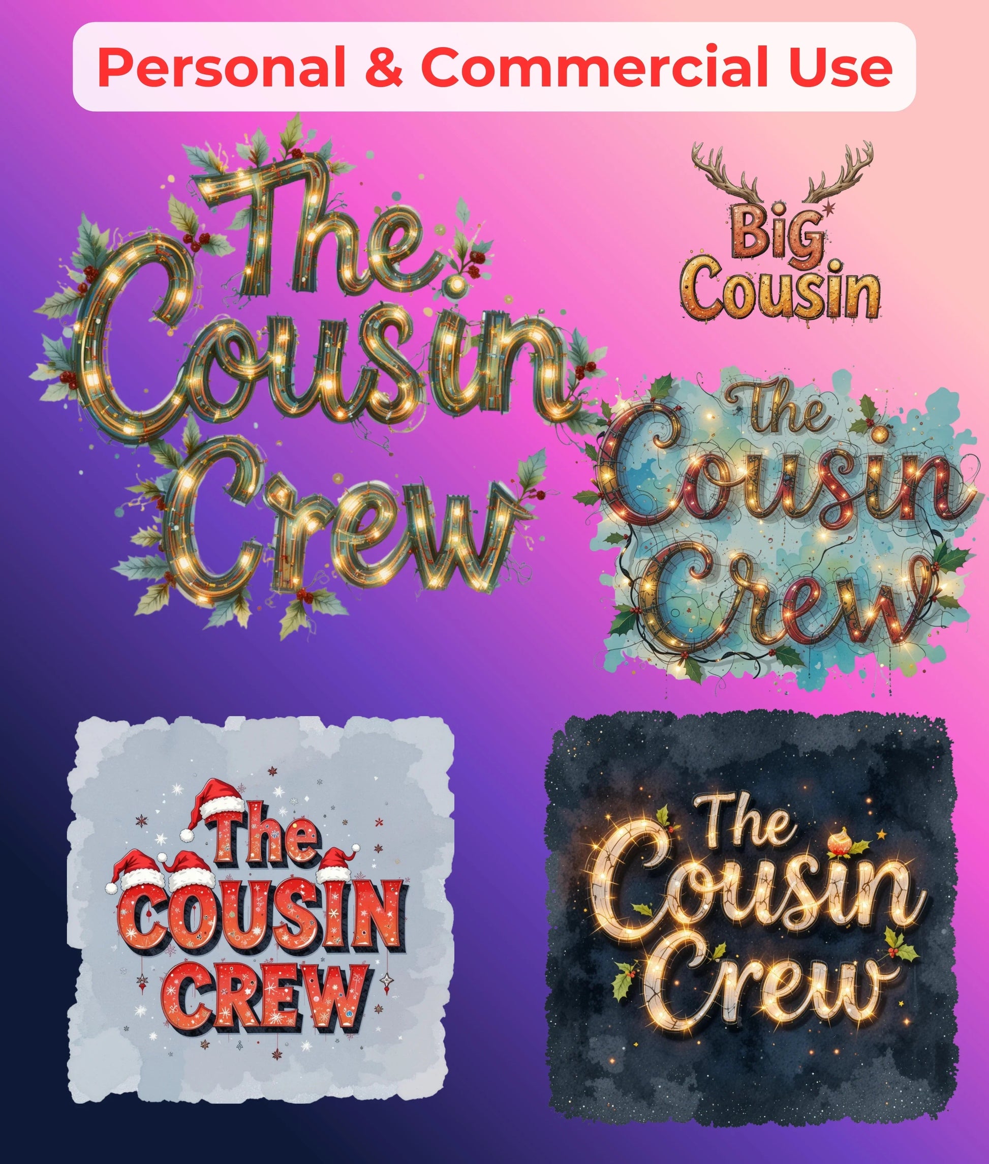 Cousin Crew Christmas Clipart Bundle - CraftNest - Digital Crafting and Art