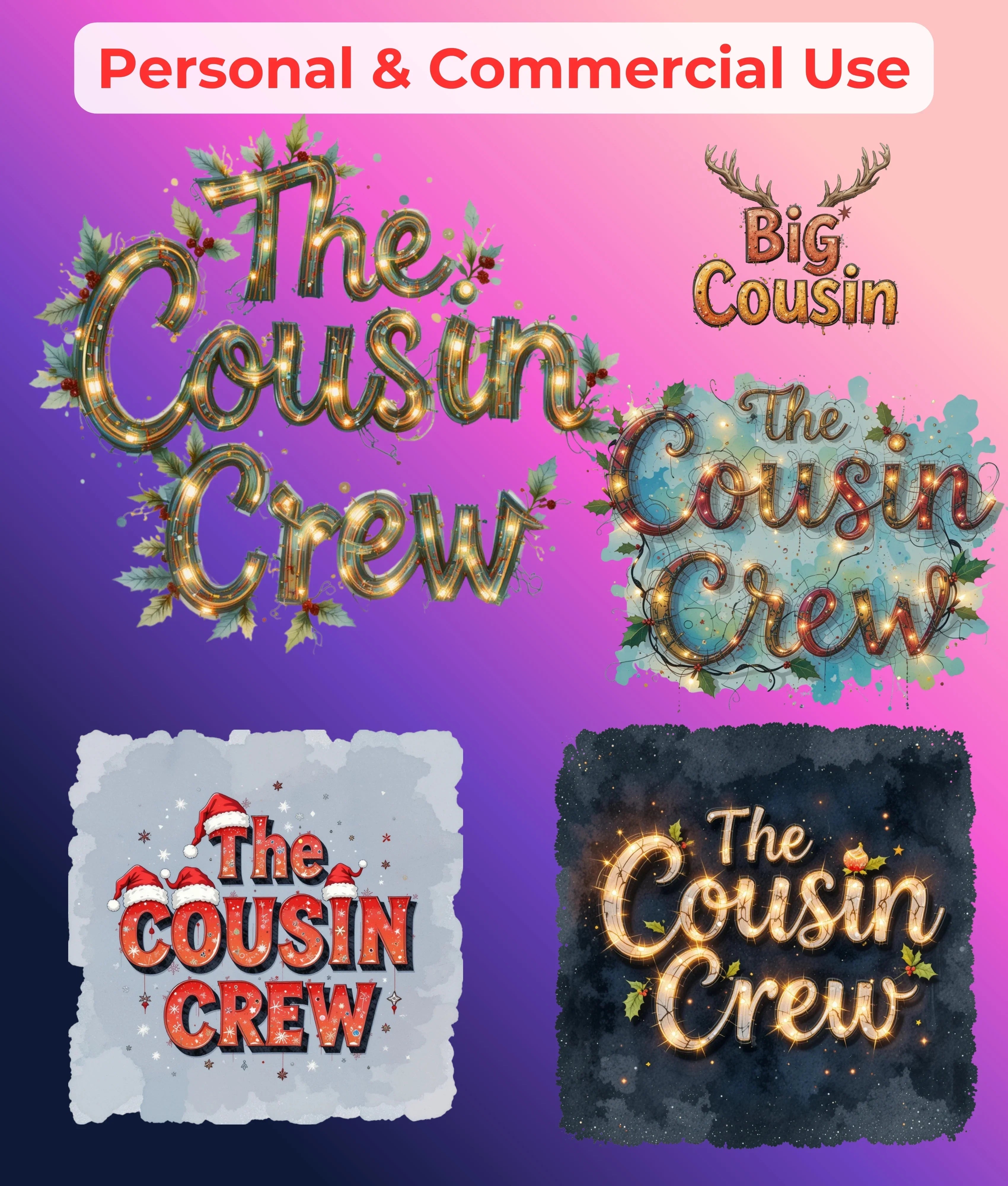 Cousin Crew Christmas Clipart Bundle - CraftNest - Digital Crafting and Art