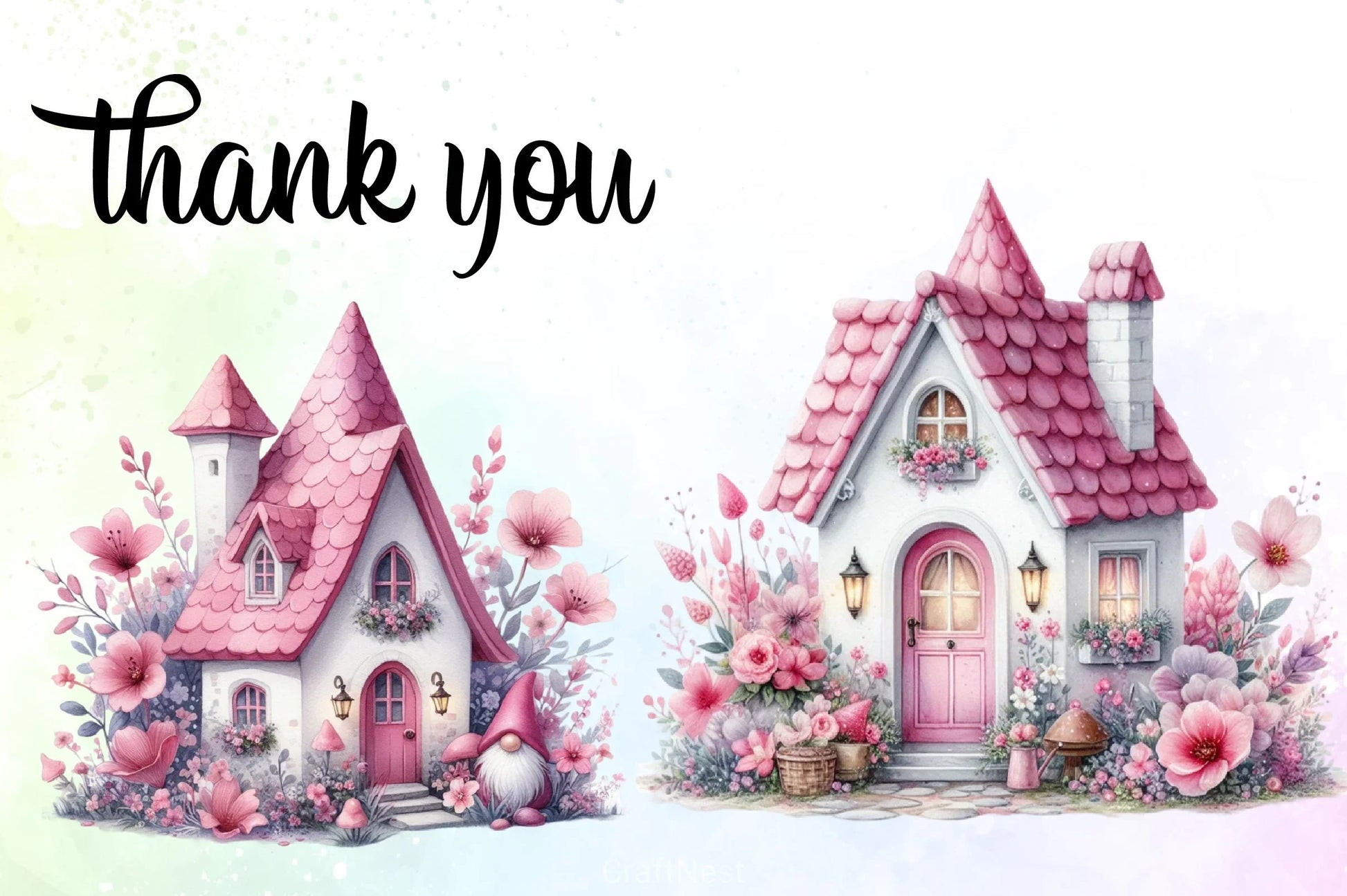 Gnome House Clipart Bundle - CraftNest - Digital Crafting and Art