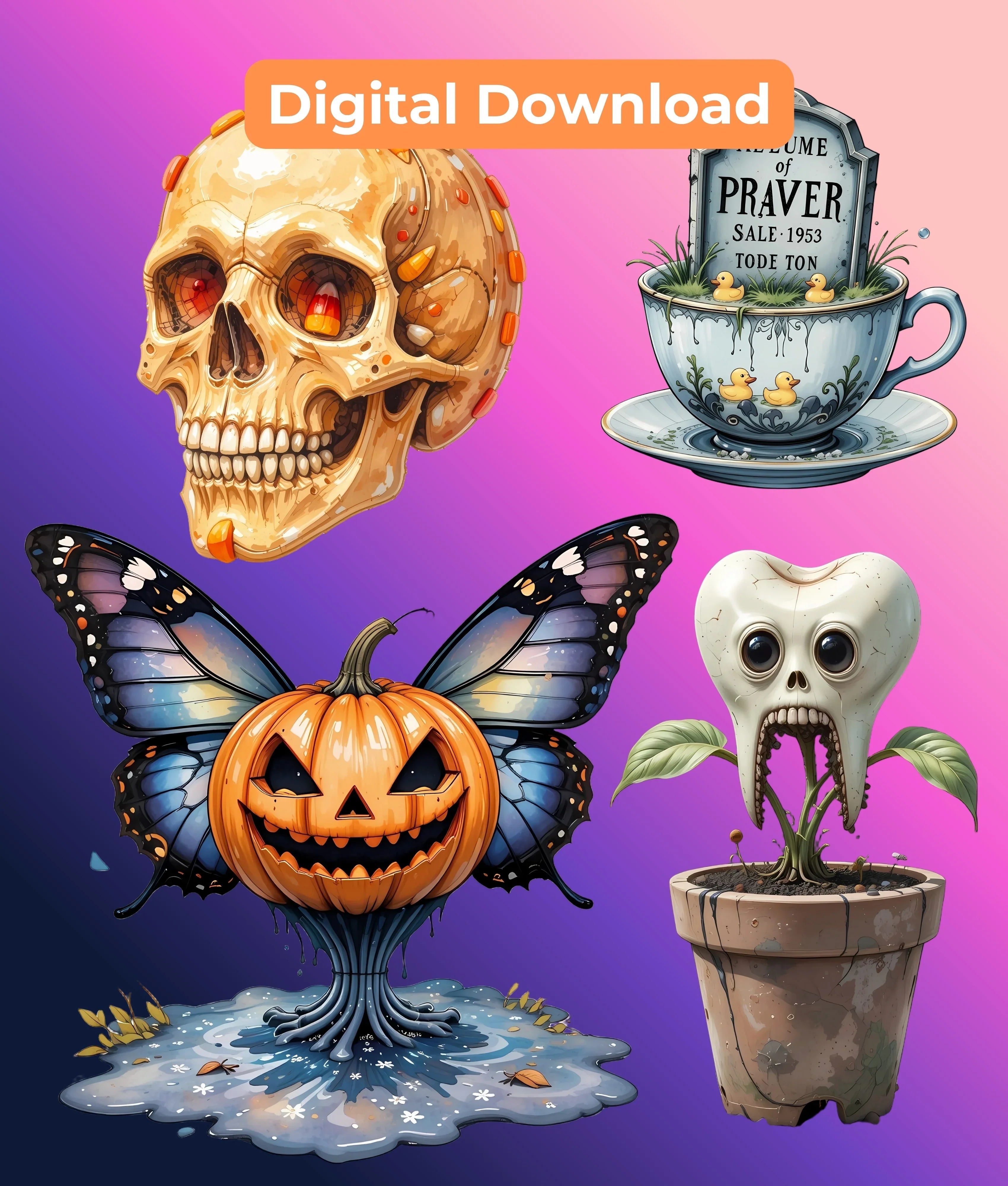 Brainrot Halloween Clipart Bundle - CraftNest - Digital Crafting and Art