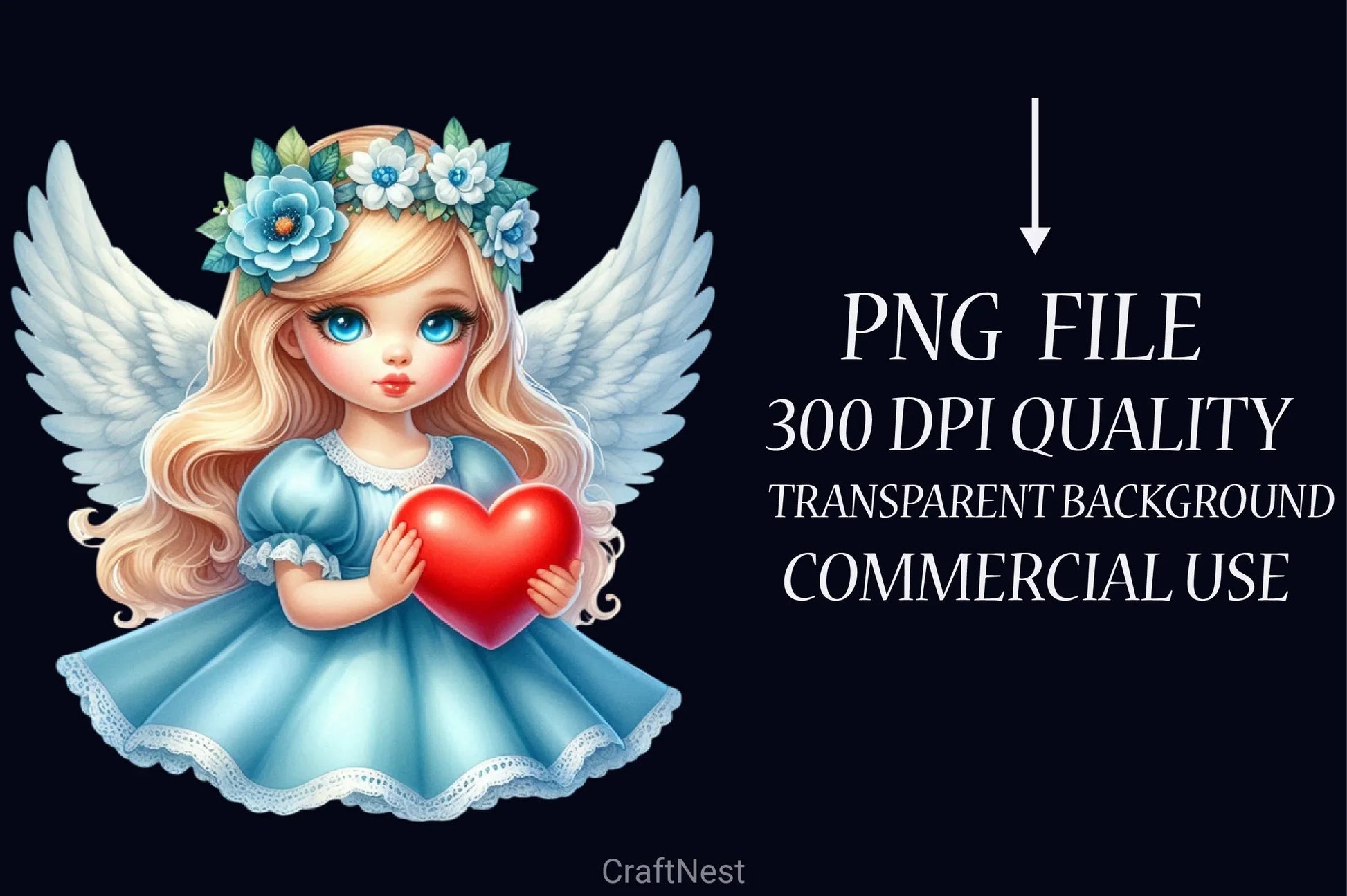 Valentine Fairy Girl Clipart Bundle 6 - CraftNest - Digital Crafting and Art