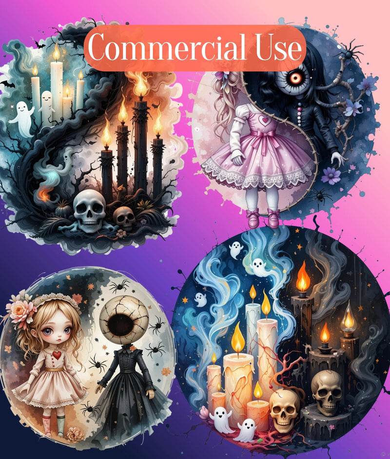 Yin Yang Halloween Clipart Bundle - CraftNest - Digital Crafting and Art