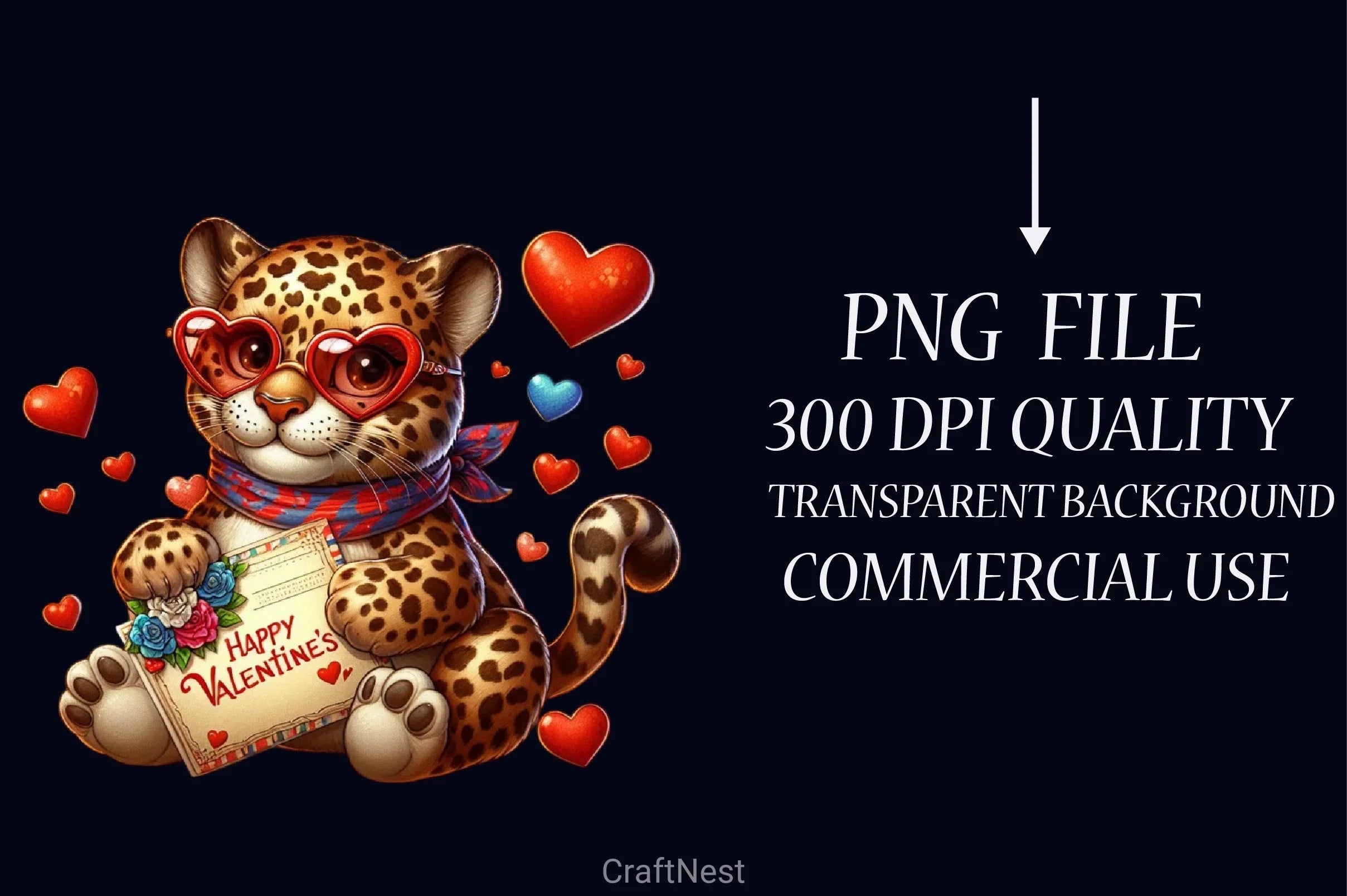 Valentine's Day Leopard Clipart Bundle - CraftNest - Digital Crafting and Art