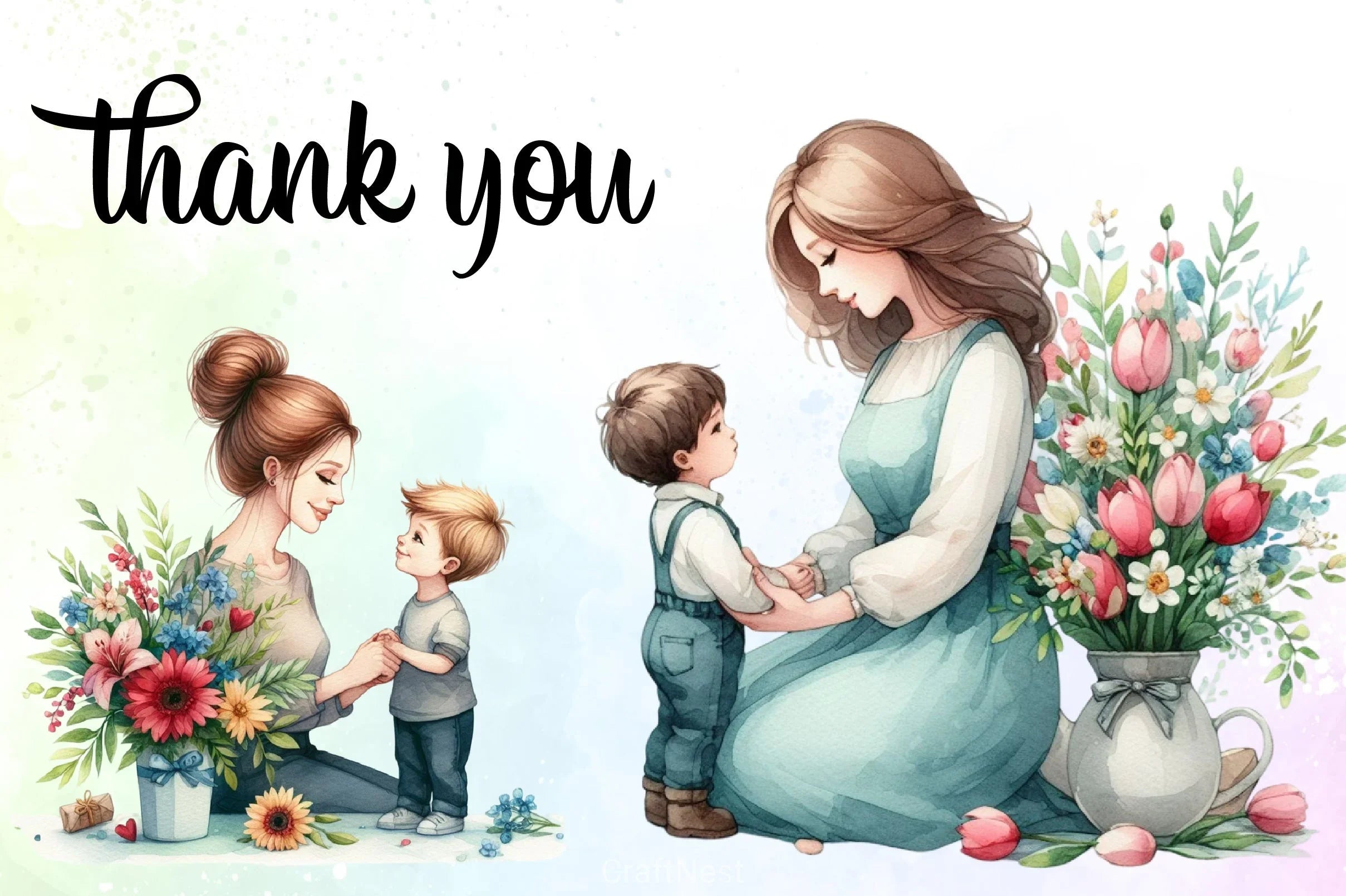 Mom & Baby Clipart Bundle - CraftNest - Digital Crafting and Art