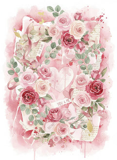Floral Valentines Junk Journal Papers - CraftNest - Digital Crafting and Art