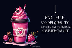 Valentine Coffee Cup Clipart Bundle - CraftNest - Digital Crafting and Art