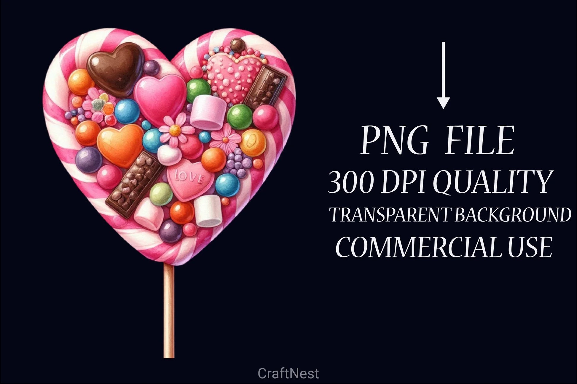 Valentine's Candy Heart Clipart Bundle - CraftNest - Digital Crafting and Art