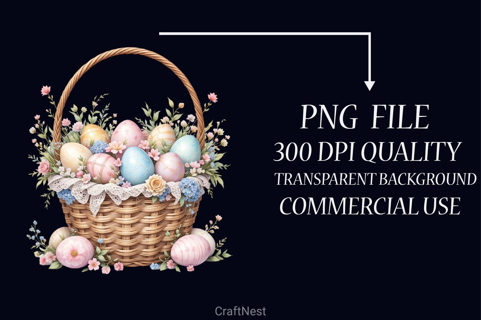 Pink & White Easter Clipart Bundle - CraftNest - Digital Crafting and Art