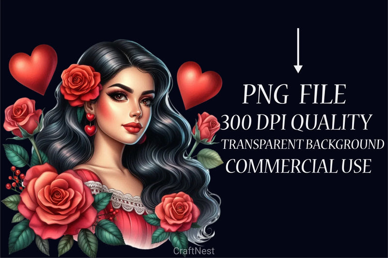 Valentine's Day Girl Clipart Bundle 4 - CraftNest - Digital Crafting and Art