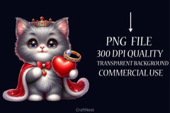 Valentine Cats Clipart Bundle - CraftNest - Digital Crafting and Art