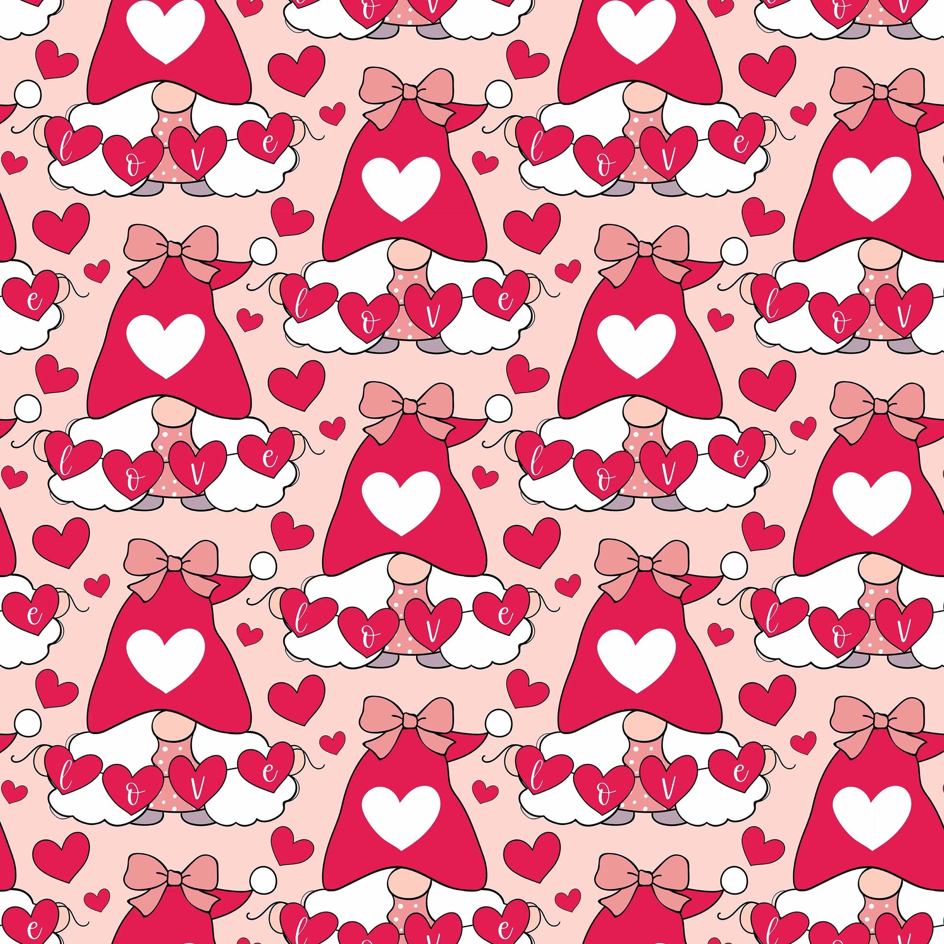 Valentines Day Gnome Seamless Digital Paper - CraftNest - Digital Crafting and Art