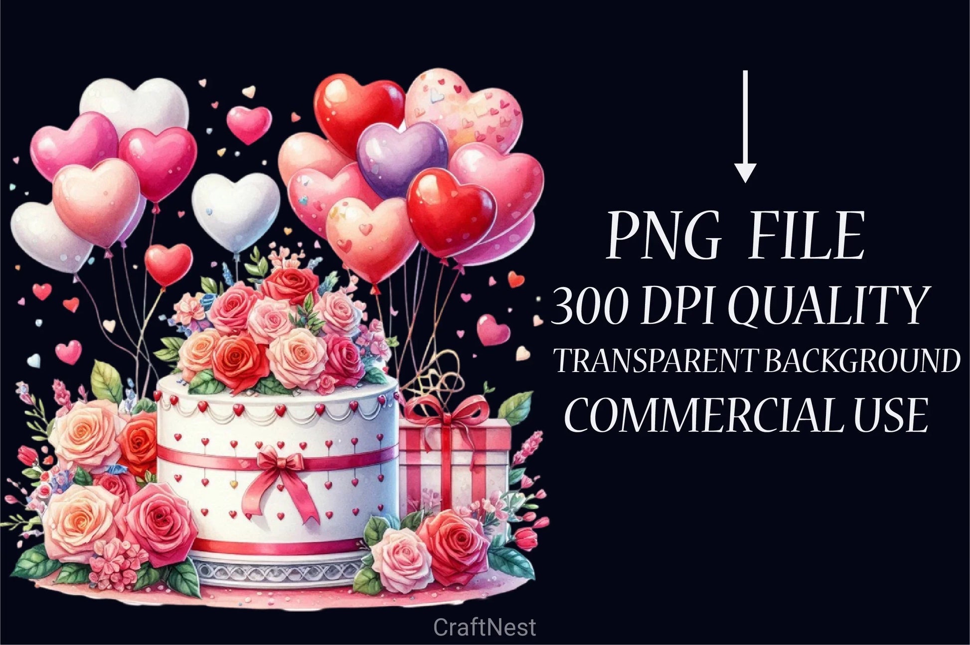 Valentine Cake Clipart Bundle - CraftNest - Digital Crafting and Art