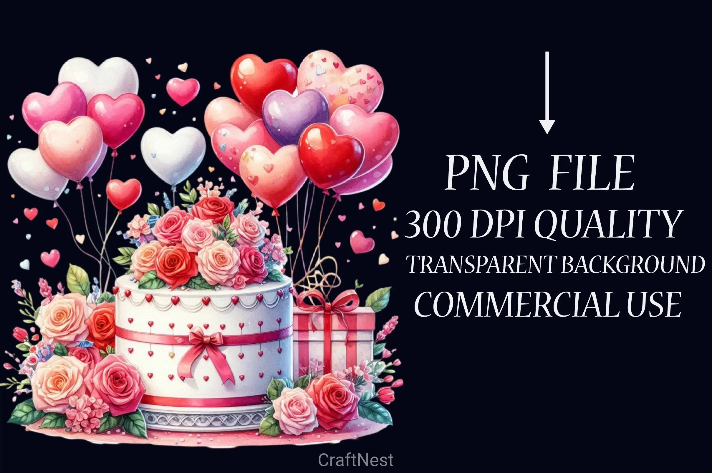 Valentine Cake Clipart Bundle - CraftNest - Digital Crafting and Art