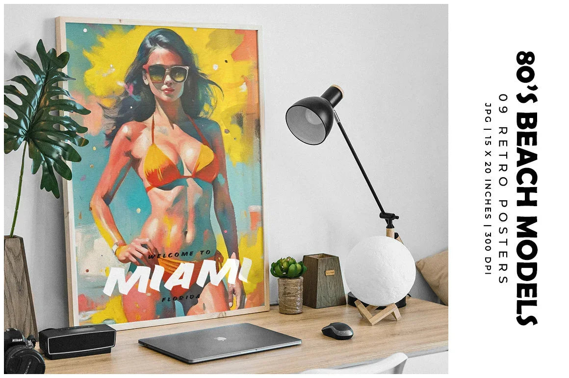 80s Beach Posters - Women - CraftNest - Digital Crafting and Art