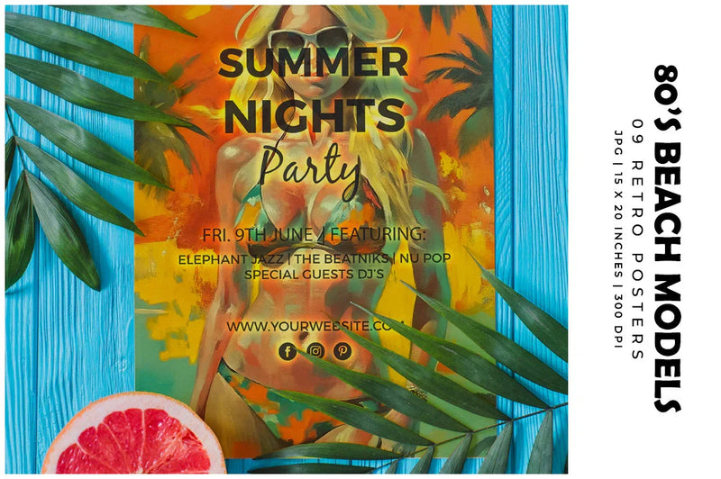 80s Beach Posters - Women - CraftNest - Digital Crafting and Art