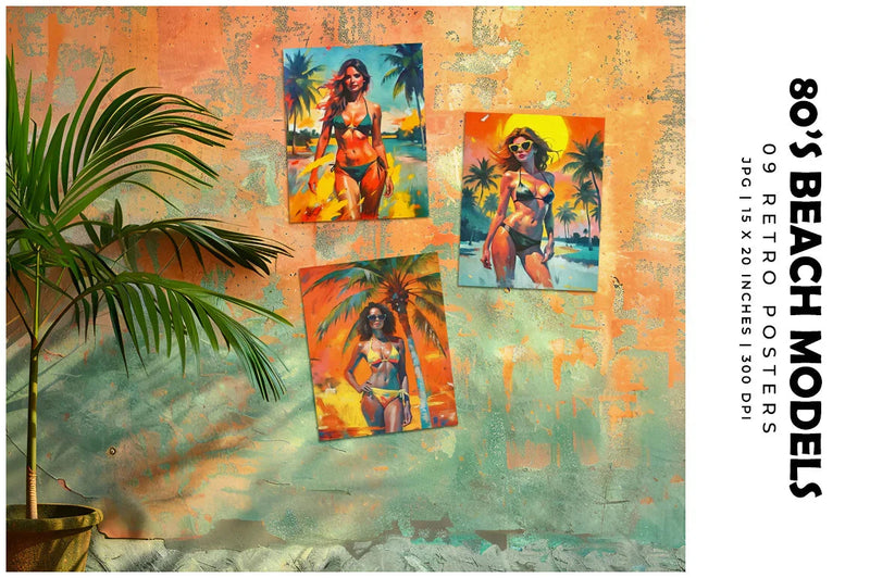 80s Beach Posters - Women - CraftNest - Digital Crafting and Art