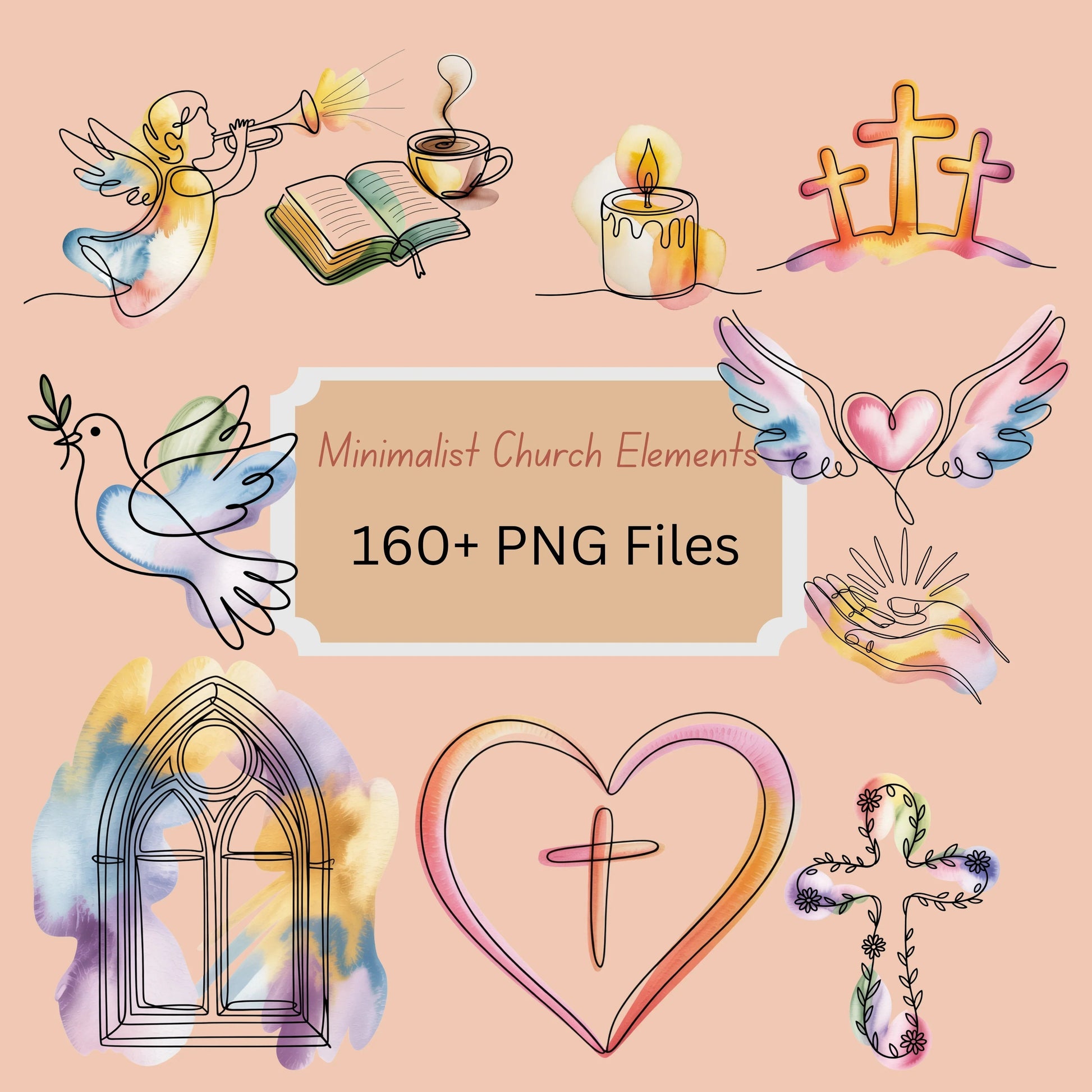 Minimalist Church Elements Clipart Bundle - CraftNest - Digital Crafting and Art