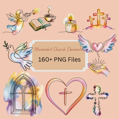 Minimalist Church Elements Clipart Bundle - CraftNest - Digital Crafting and Art