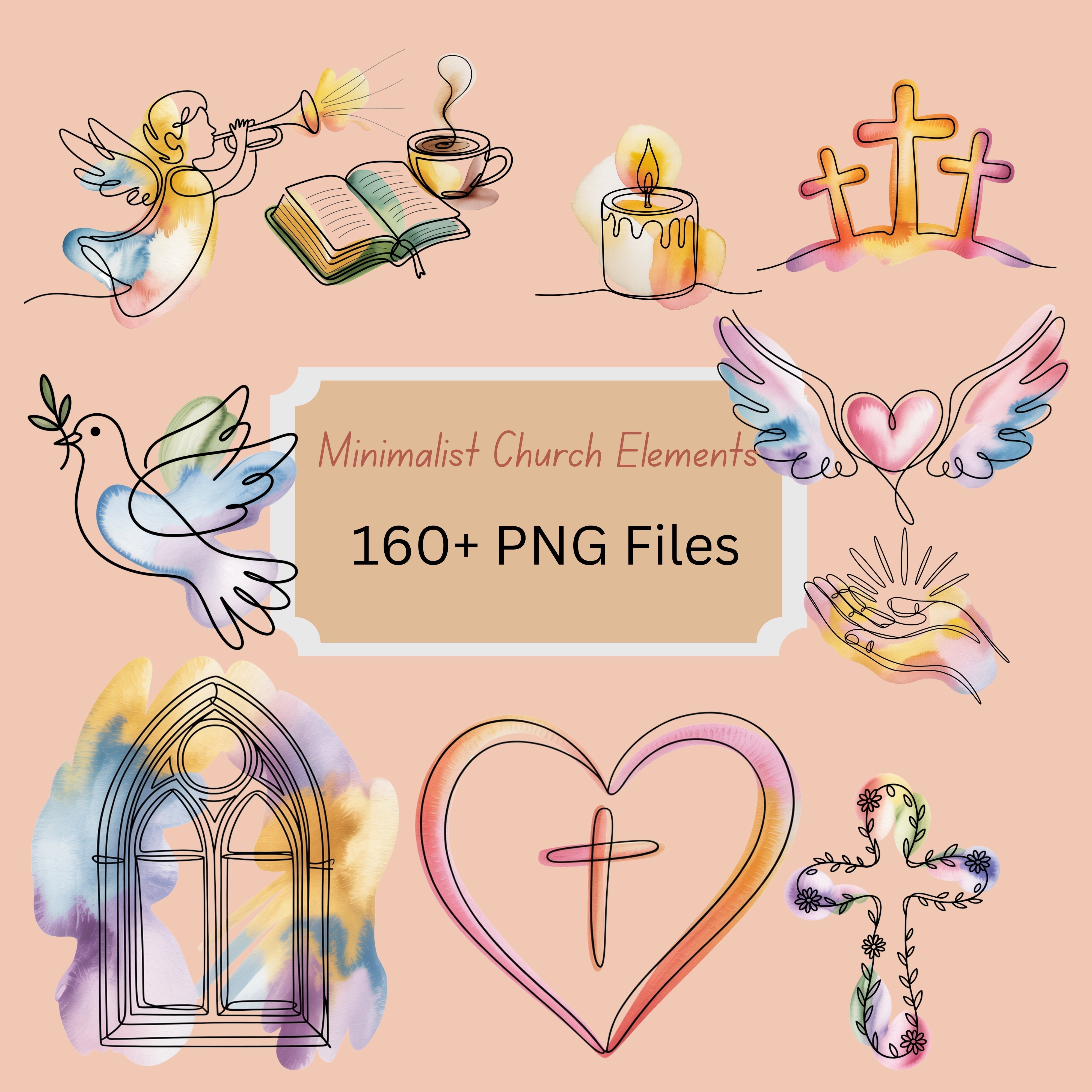 Minimalist Church Elements Clipart Bundle