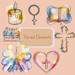 Minimalist Church Elements Clipart Bundle - CraftNest - Digital Crafting and Art