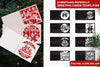 Merry Christmas Papercut Greeting Cards Templates Bundle