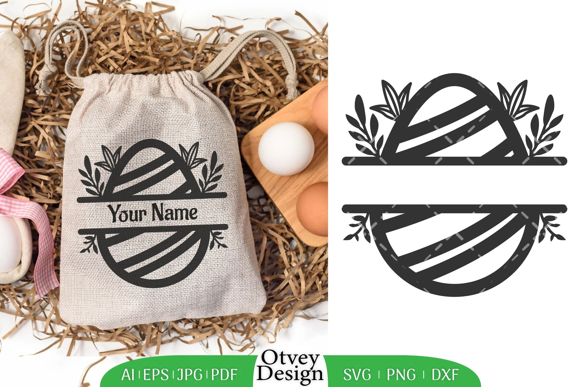 Easter Egg Split SVG Bundle 13 - CraftNest - Digital Crafting and Art