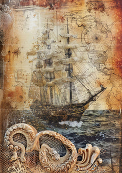 Nautical Journey Junk Journal Pages - CraftNest - Digital Crafting and Art