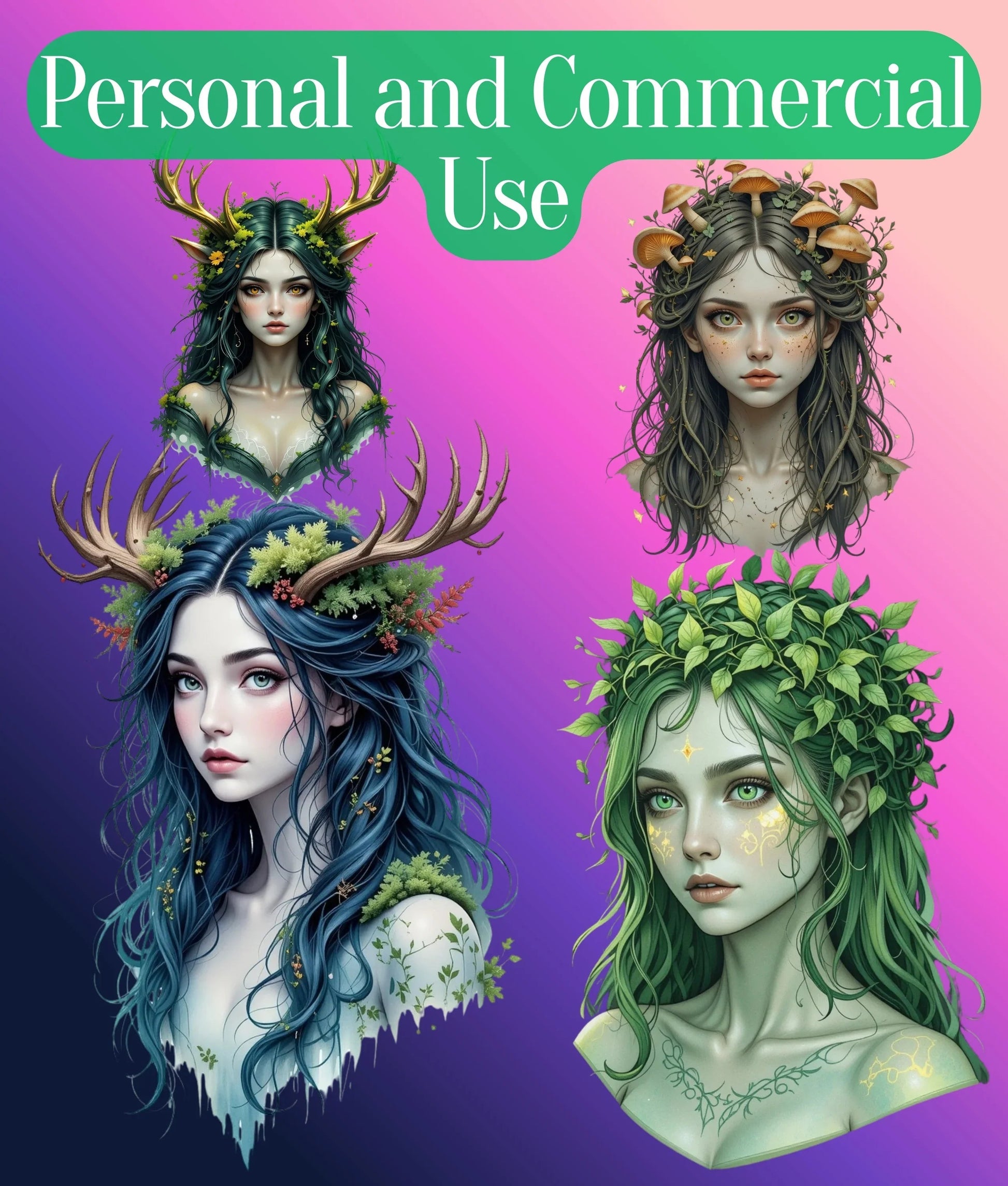 Ethereal Forest Witch Clipart Bundle - CraftNest - Digital Crafting and Art