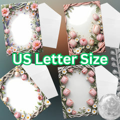 Spring Boho Faux Yarn Floral Borders Clipart Bundle - CraftNest - Digital Crafting and Art