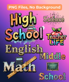 Retro Back to School Clipart Bundle - CraftNest - Digital Crafting and Art