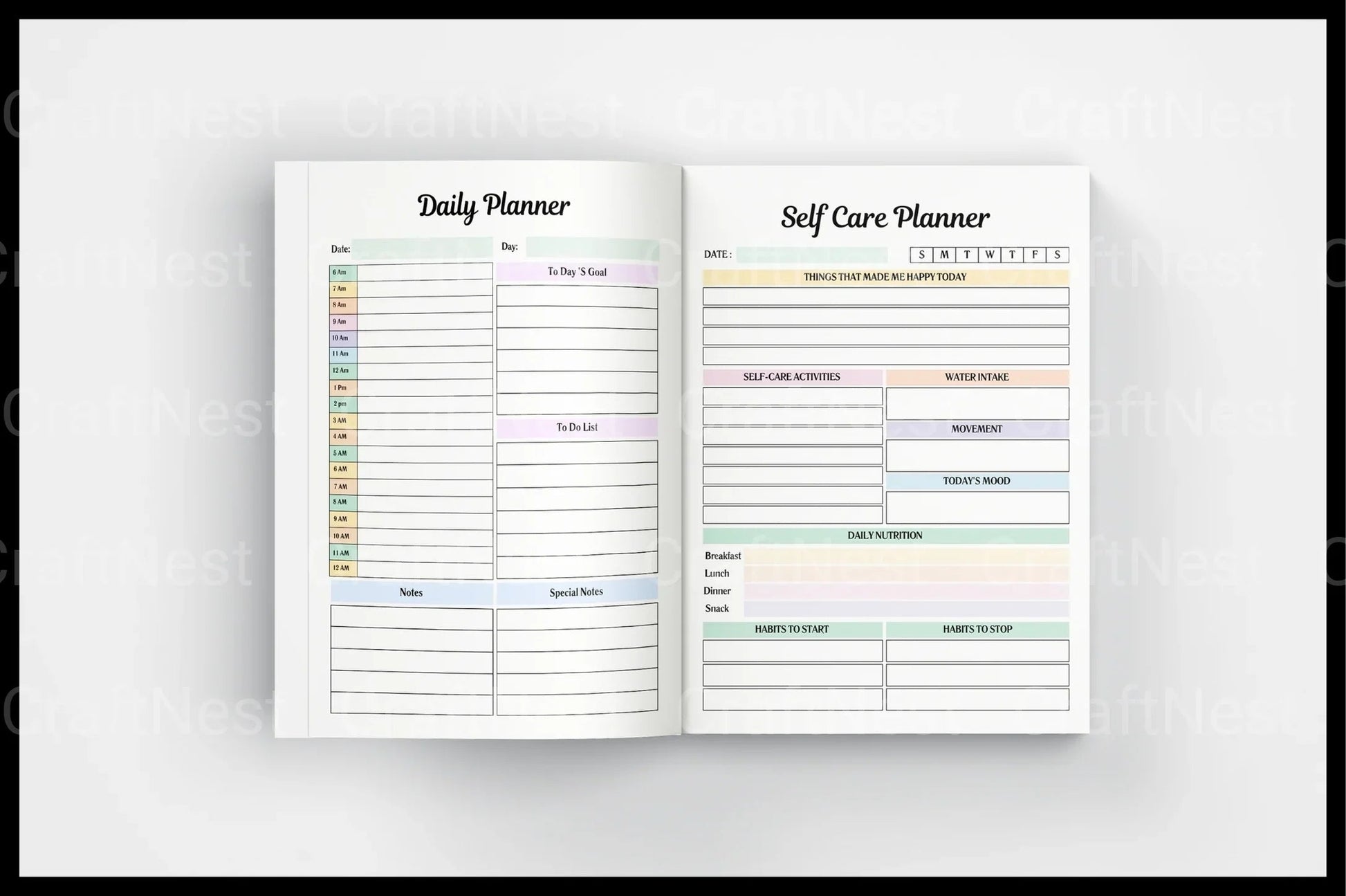 Self Care Wellness Workbook - CraftNest - Digital Crafting and Art