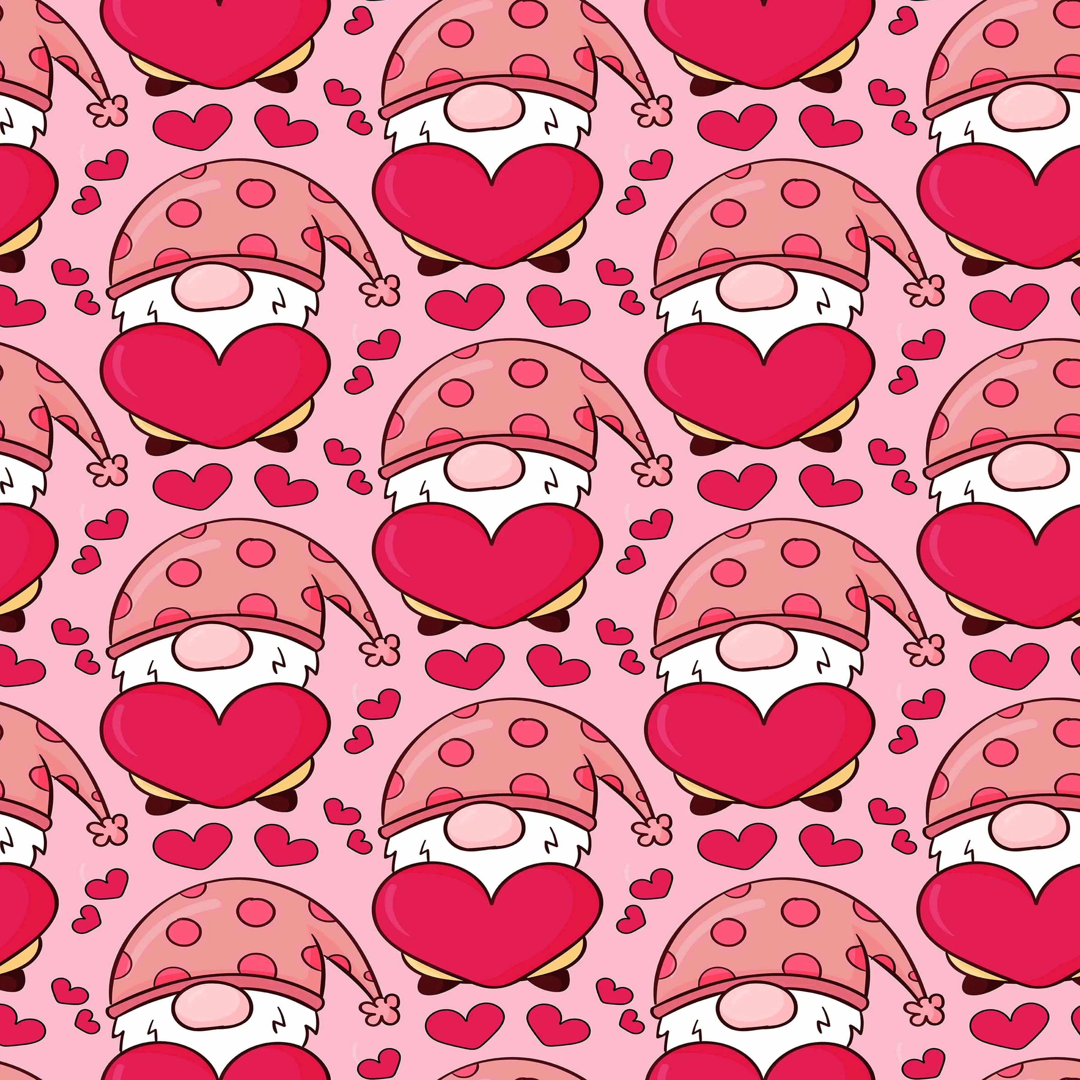 Valentines Day Gnome Seamless Digital Paper - CraftNest - Digital Crafting and Art