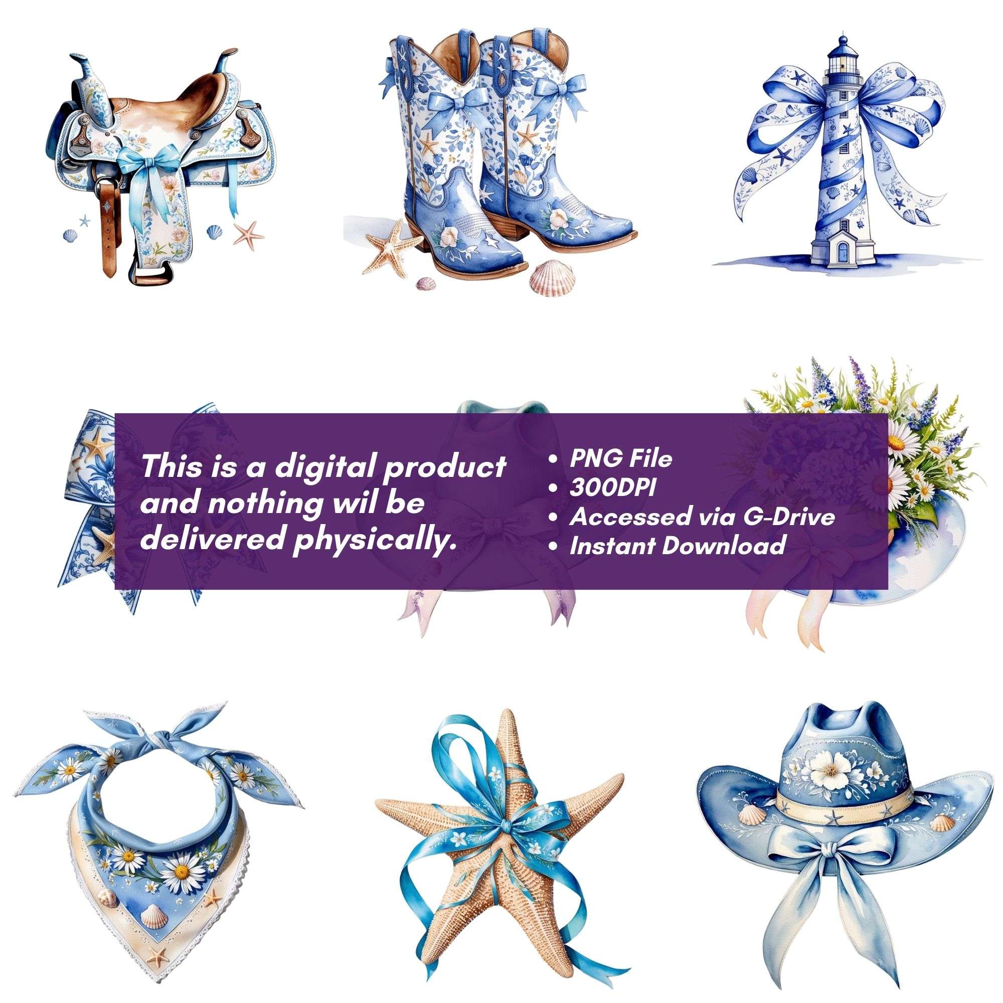 Coastal Cowgirl Clipart - CraftNest - Digital Crafting and Art