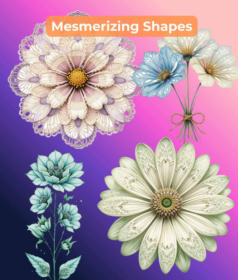Lace Wildflower Clipart Bundle - CraftNest - Digital Crafting and Art