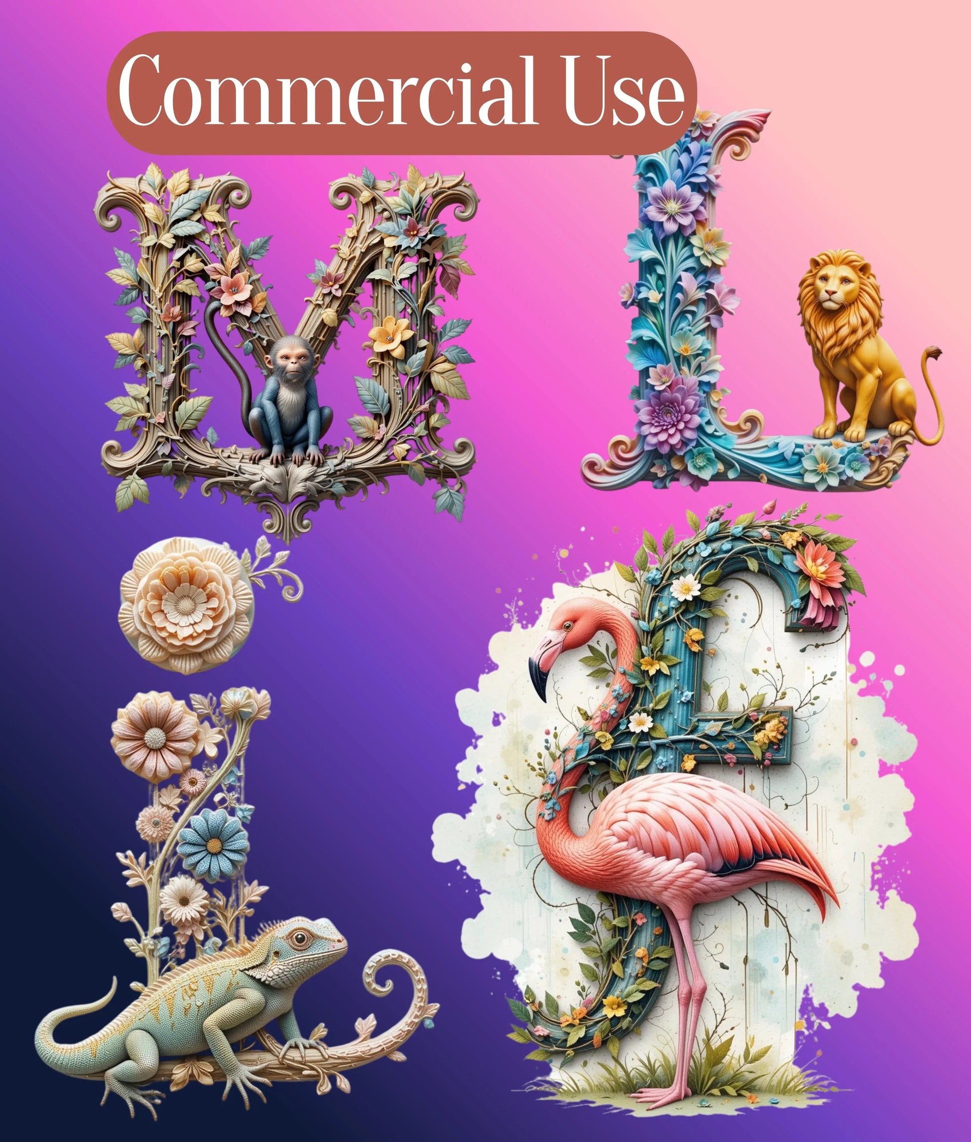 3D Embossed Alphabet Clipart Bundle - CraftNest - Digital Crafting and Art