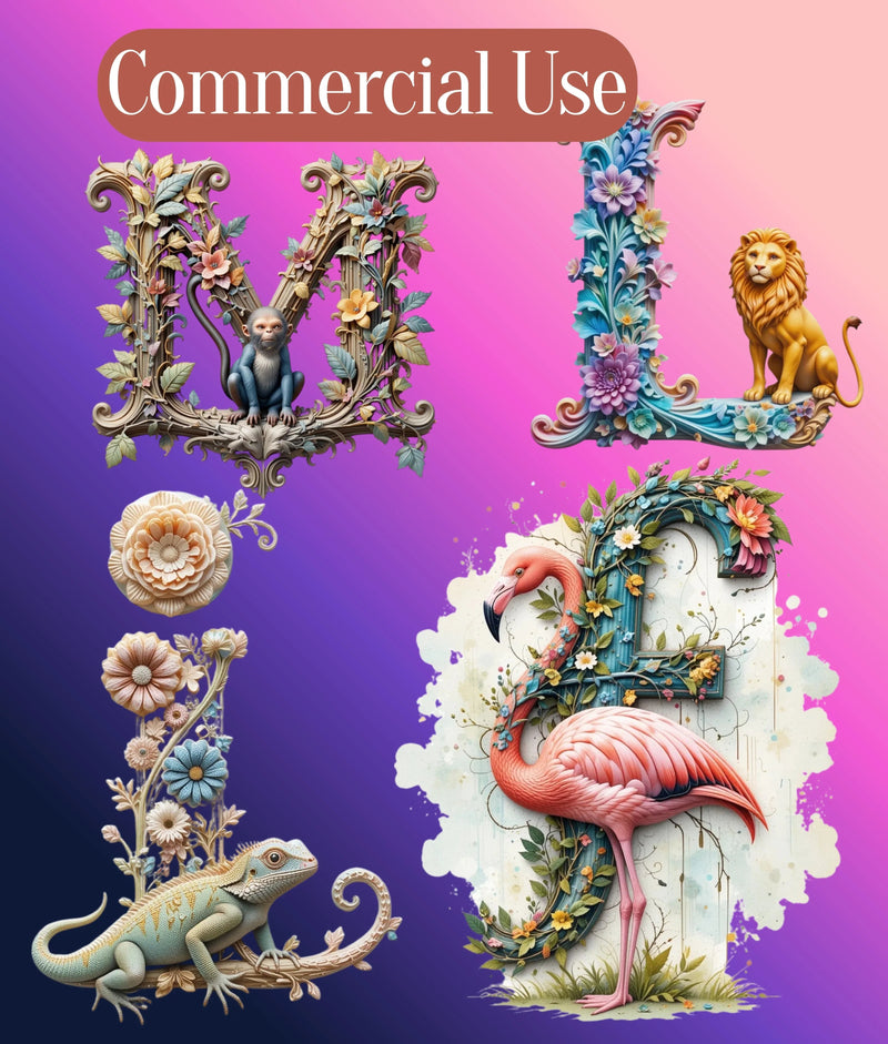 3D Embossed Alphabet Clipart Bundle - CraftNest - Digital Crafting and Art