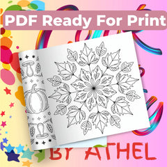 Whimsical Autumn Mandalas Coloring Book Bundle - CraftNest - Digital Crafting and Art