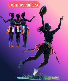 Girls Flag Football Silhouette Clipart Bundle - CraftNest - Digital Crafting and Art