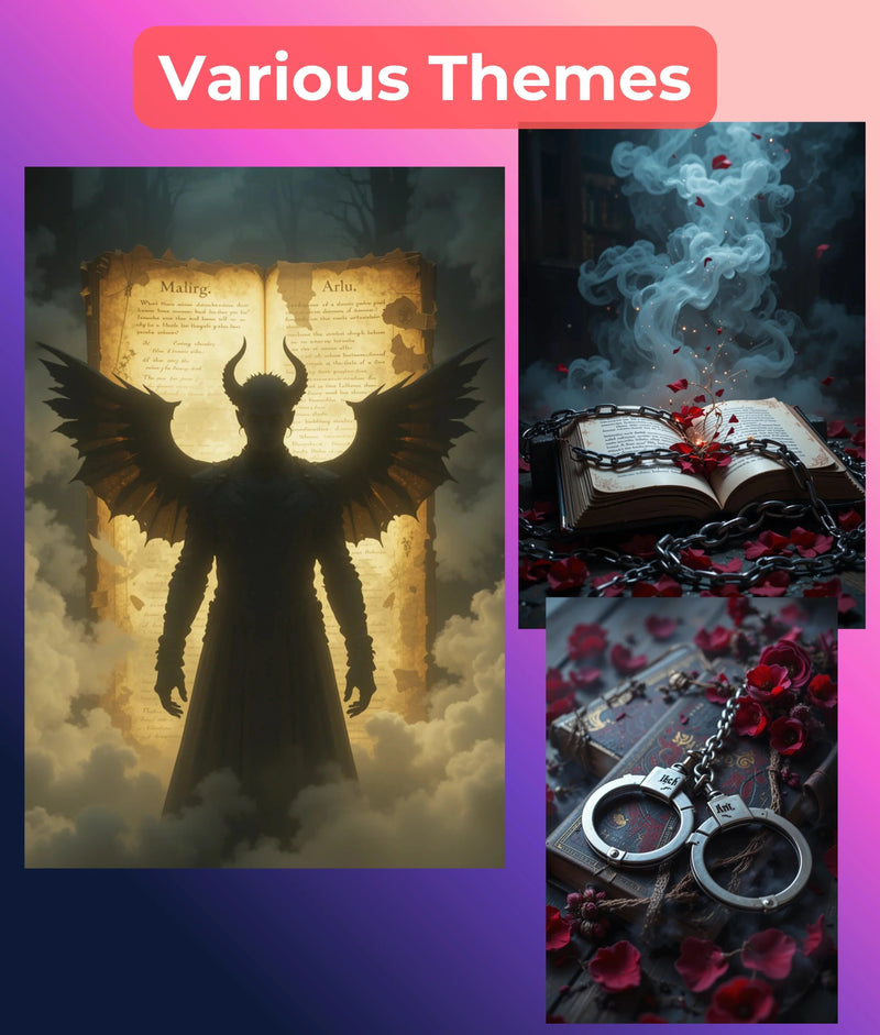 Dark Romance Kindle Case Inserts Clipart Bundle - CraftNest - Digital Crafting and Art