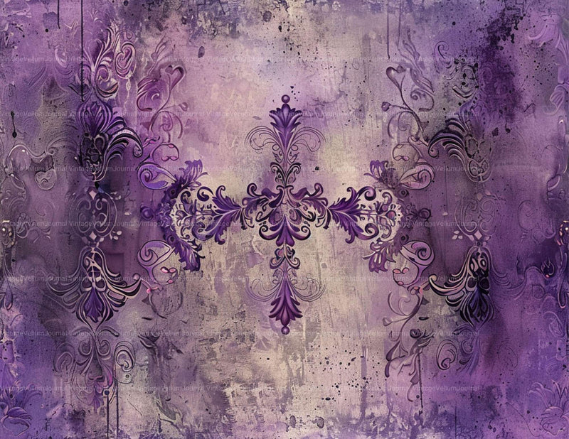 Purple Victorian Junk Journal Pages - CraftNest - Digital Crafting and Art