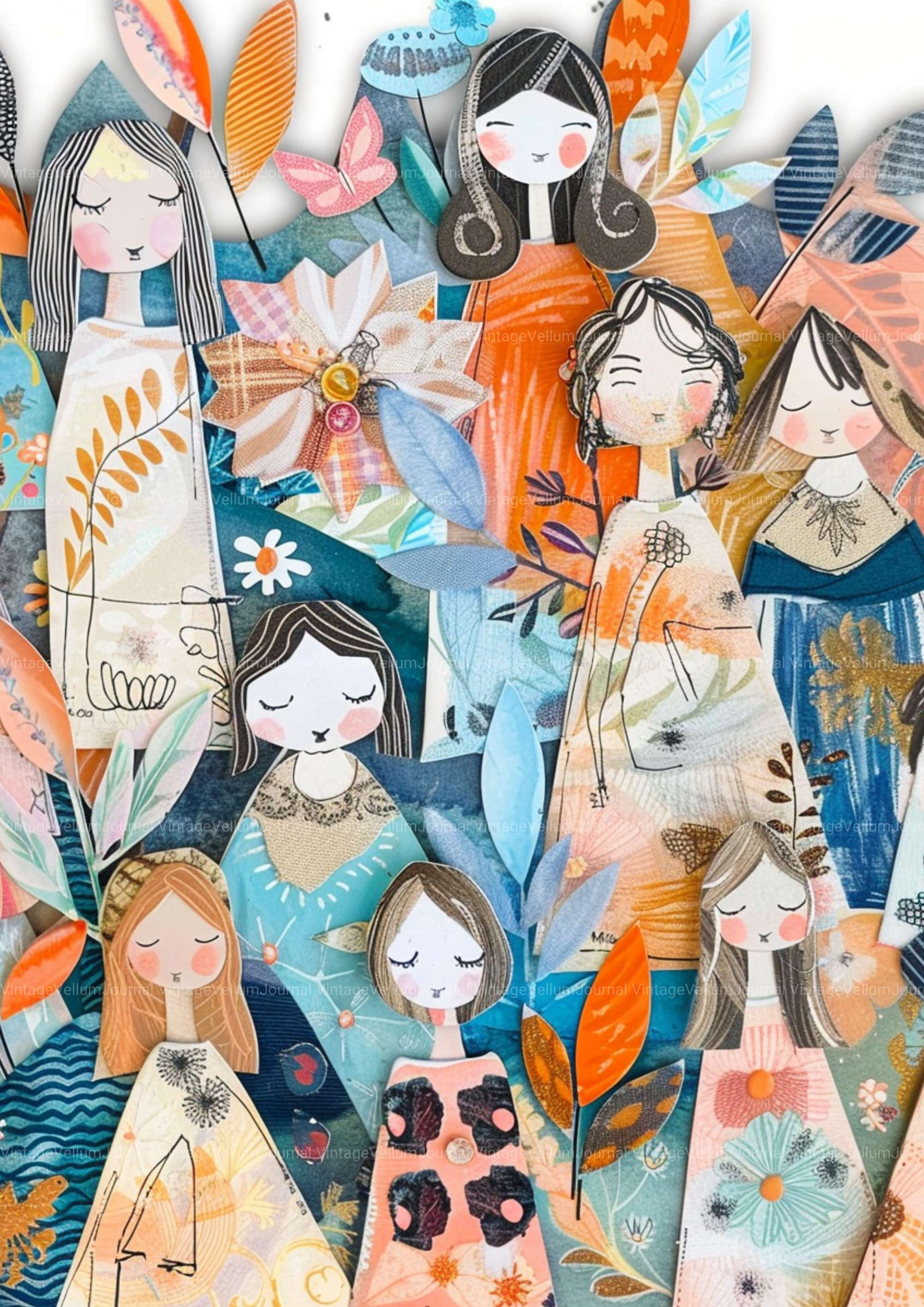 Whimsical Dolls Junk Journal Pages - CraftNest - Digital Crafting and Art