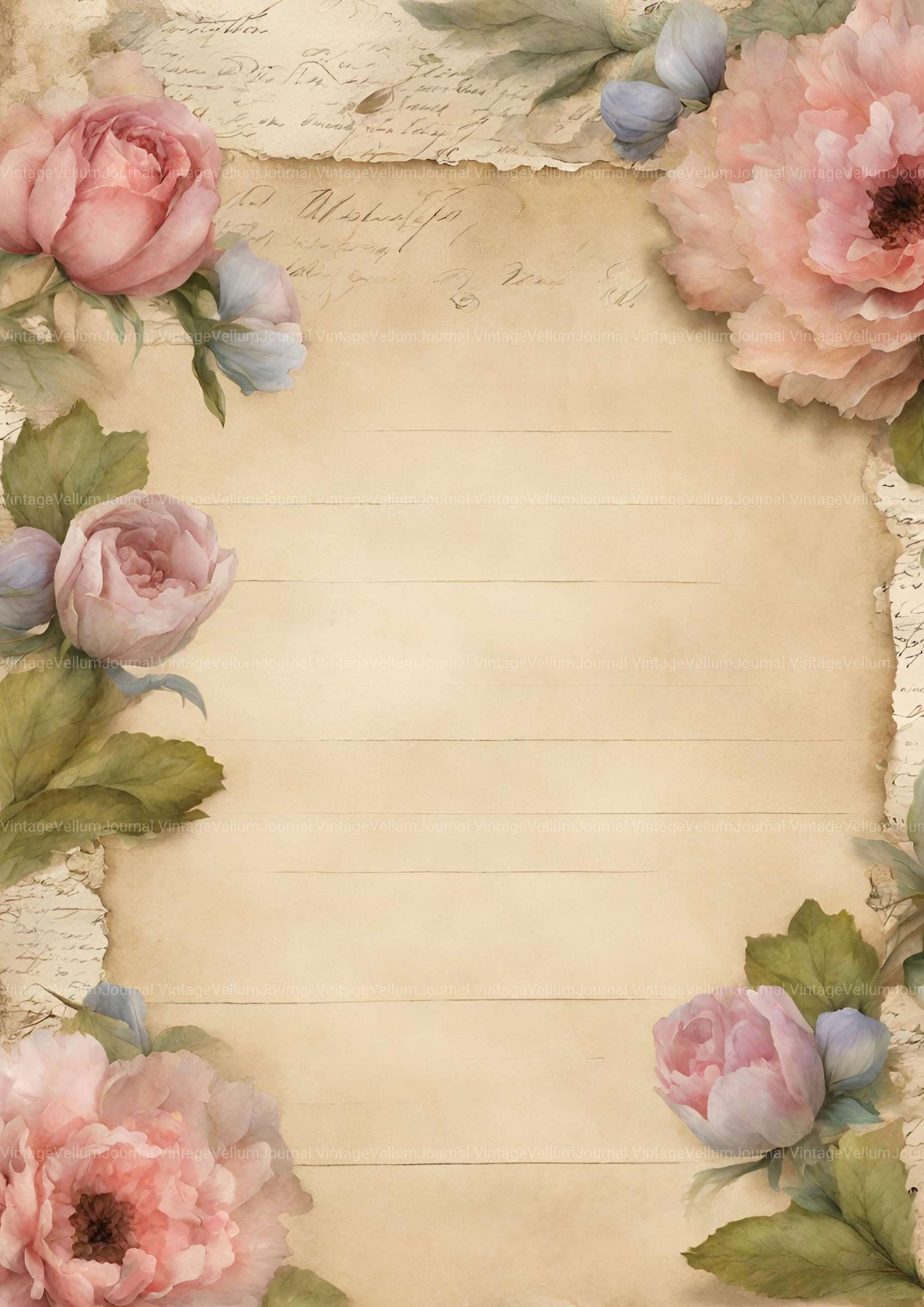Floral Junk Journal Pages - CraftNest - Digital Crafting and Art