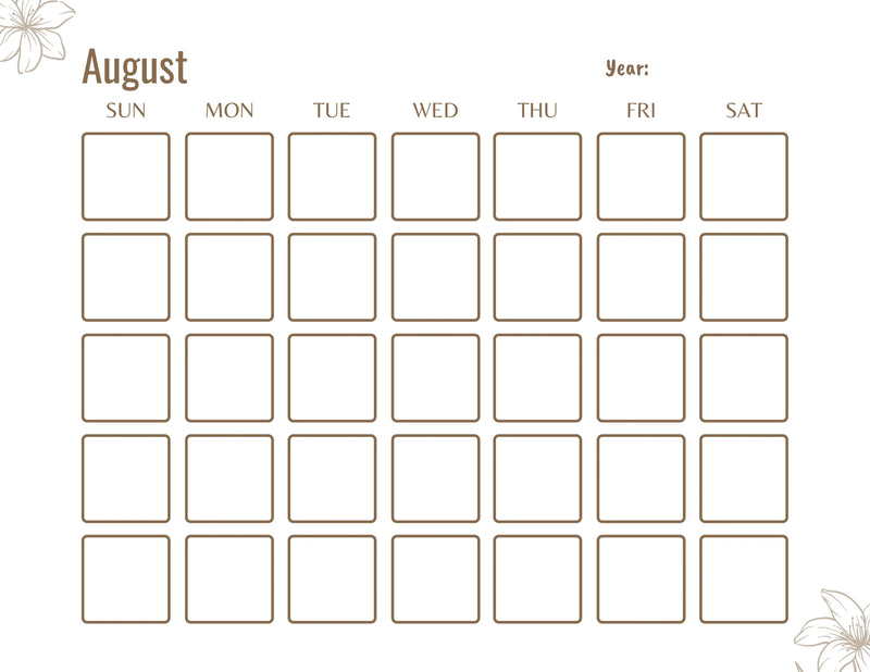 Blank Monthly Calendar KDP Planner - CraftNest - Digital Crafting and Art