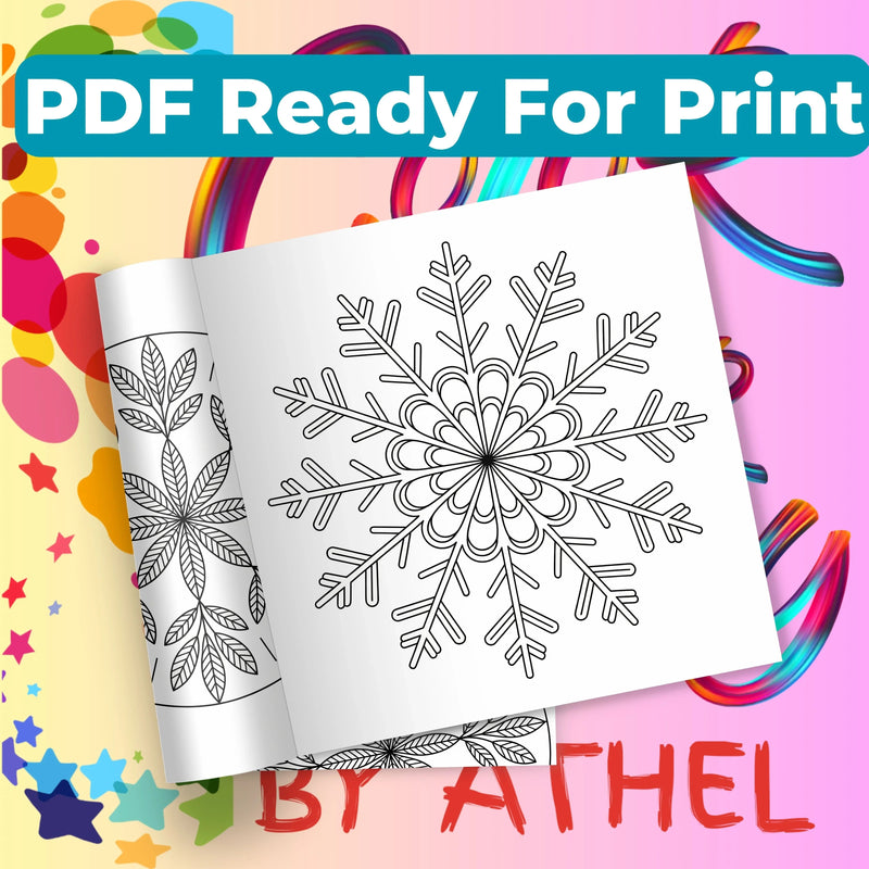 Snowflake Mandala Coloring Book Bundle - CraftNest - Digital Crafting and Art