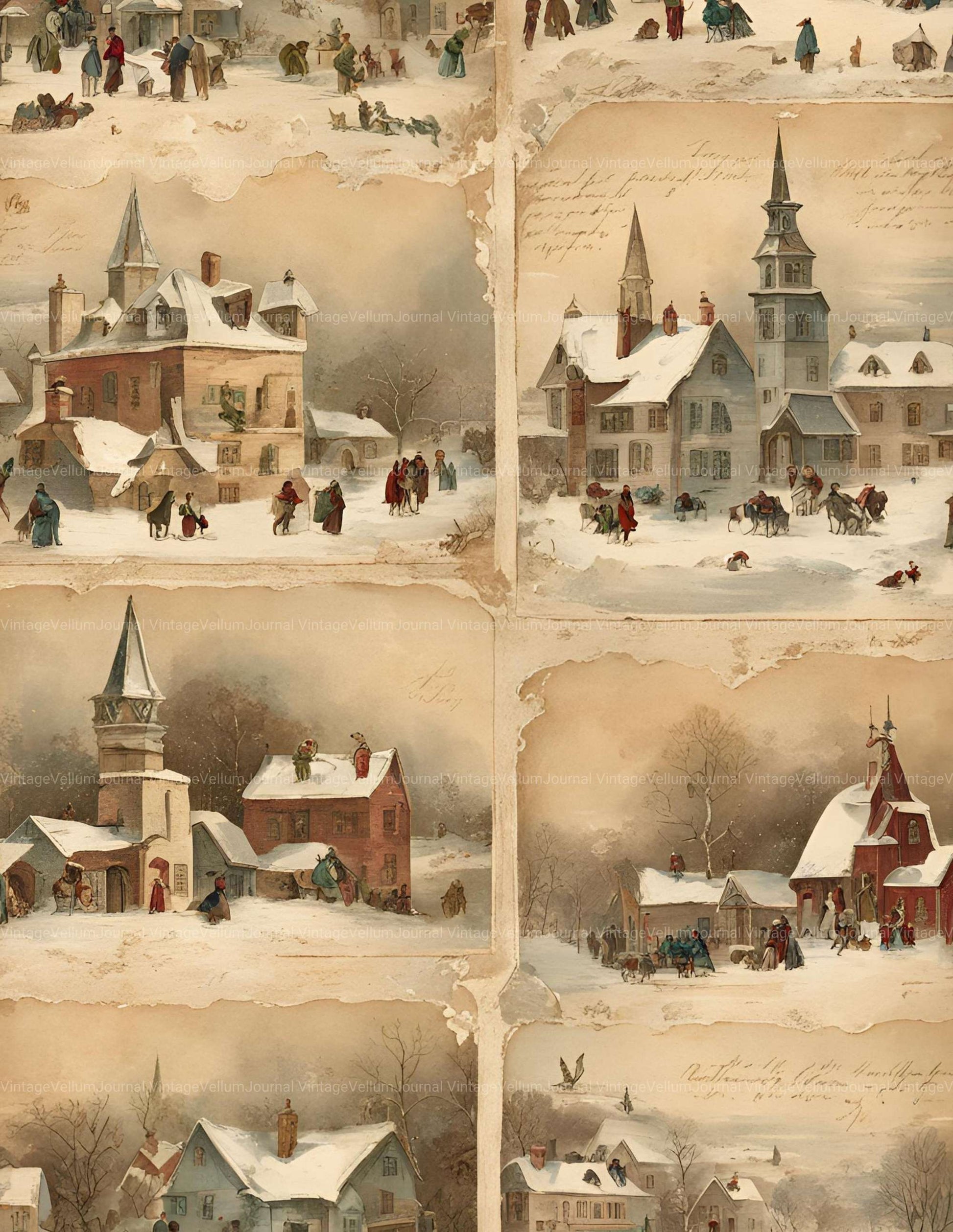 Victorian Christmas Junk Journal Pages - CraftNest - Digital Crafting and Art