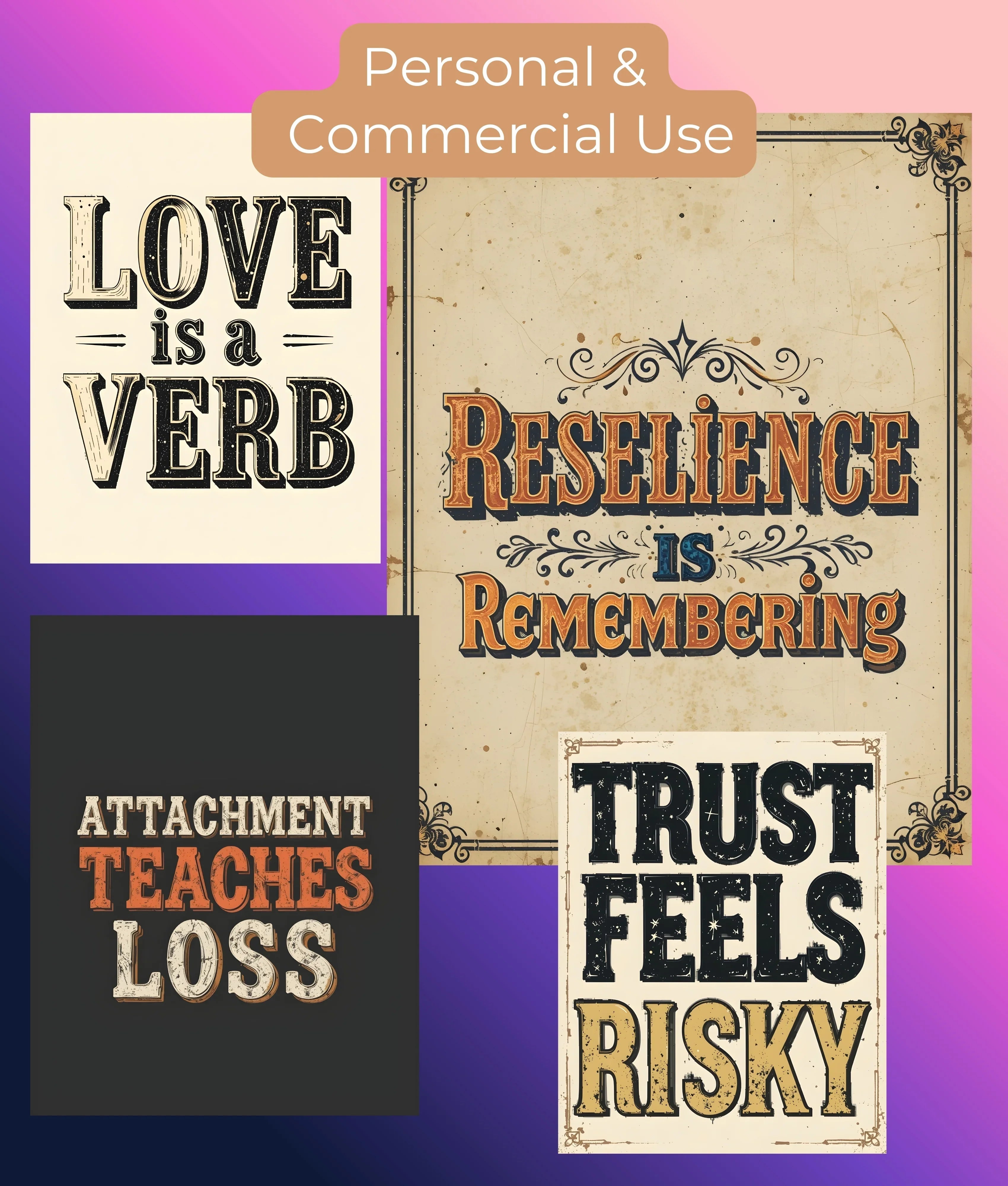 Inspirational Quotes Wall Art Bundle - CraftNest - Digital Crafting and Art