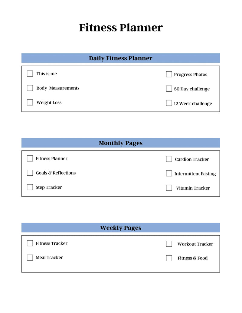 Fitness Planner KDP Planner - CraftNest - Digital Crafting and Art