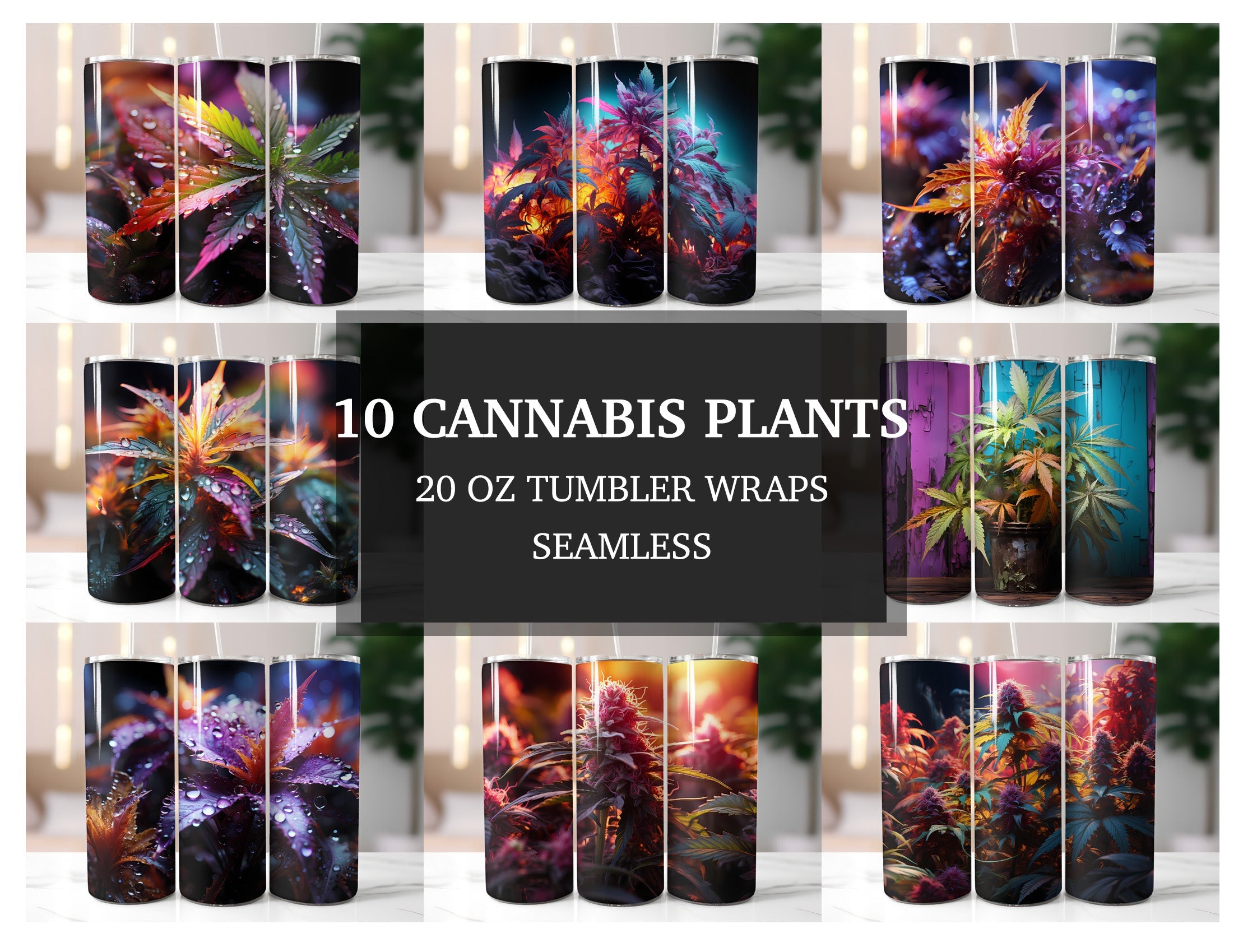 Cannabis Plants Tumbler Wrap - CraftNest