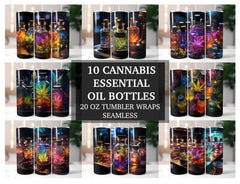 Cannabis Essential Oil Bottles Tumbler Wrap - CraftNest